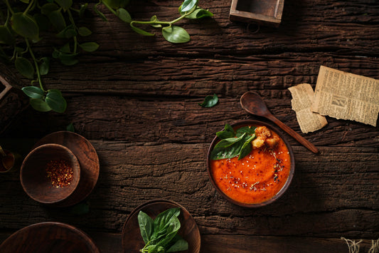 Schnelle Tomatensuppe mit Einlage